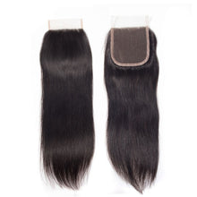 Load image into Gallery viewer, Straight Hair 3 Bundles With 4x4 Closure 100% Virgin Hair