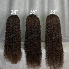 Load image into Gallery viewer, Water Wave Wig Dark Brown Hair Wig 13x4 Lace Front Wig Curly Wig