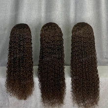 Load image into Gallery viewer, Water Wave Wig Dark Brown Hair Wig 13x4 Lace Front Wig Curly Wig