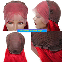 Load image into Gallery viewer, Red Wig 13x4 Lace Frontal Wig Human Hair Wig Straight