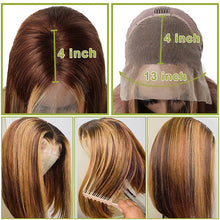 Load image into Gallery viewer, P4/27 Highlight 13X4 Lace Frontal Bob Wigs Straight Human Hair Wigs