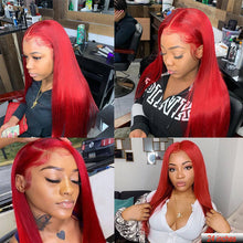 Load image into Gallery viewer, Red Wig 13x4 Lace Frontal Wig Human Hair Wig Straight
