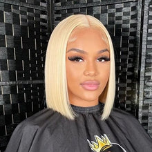 Load image into Gallery viewer, 4x4 HD Lace Bob Wig 613 Blonde Human Hair