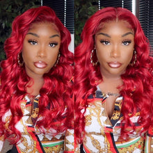 Load image into Gallery viewer, 13×6 Lace Front Wig Body Wave Red Virgin Human Hair Wigs - Ross Pretty Hair Official