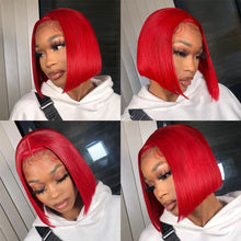 Load image into Gallery viewer, 13×6-Lace-Front-Bob-Wigs-Red -Straight