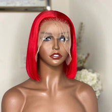 Load image into Gallery viewer, 13×6-Lace-Frontal-Bob-Wigs-Red -Straight