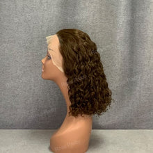 Load image into Gallery viewer, #4 Brown Bob Wig Water Wave Hair 12 Inch Lace Front Bob Wig