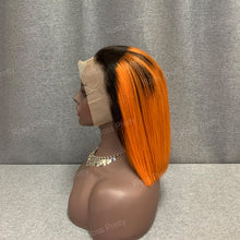 Load image into Gallery viewer, #1b-30 Ombre Hair 13x4 Lace Front Bob Wig Straight 10 Inch