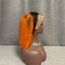 Load image into Gallery viewer, #1b-30 Ombre Hair 13x4 Lace Front Bob Wig Straight 10 Inch