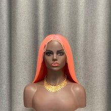 Load image into Gallery viewer, 13X6 Lace Front Pink Bob Wig Straight Human Hair 10-16 Inch Available