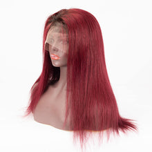 Load image into Gallery viewer, 1b/99j Color Straight Hair Wig 13×6 Lace Front Wig Virgin Human Hair Wigs