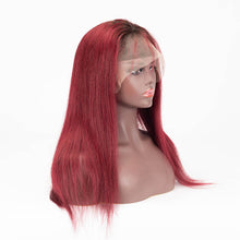 Load image into Gallery viewer, 1b/99j Color Straight Hair Wig 13×6 Lace Front Wig Virgin Human Hair Wigs