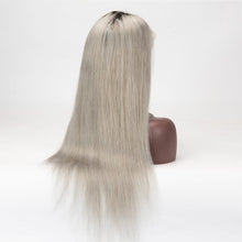 Load image into Gallery viewer, 1b/Grey Color Straight Hair Wig 13×6 Lace Front Wig Virgin Human Hair Wigs