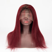 Load image into Gallery viewer, 1b/99j Color Straight Hair Wig 13×6 Lace Front Wig Virgin Human Hair Wigs
