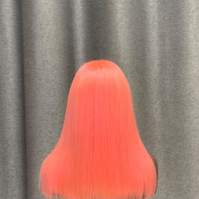 Load image into Gallery viewer, 13X6 Lace Front Pink Bob Wig Straight Human Hair 10-16 Inch Available