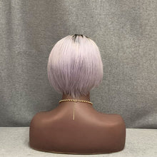 Load image into Gallery viewer, grey color short hair wig