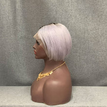 Load image into Gallery viewer, side part grey color pixie wig