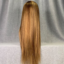 Load image into Gallery viewer, Highlight Piano Frontal Wig Straight P4/27 Honey Blonde Virgin Hair