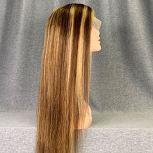 Load image into Gallery viewer, Highlight Piano Frontal Wig Straight P4/27 Honey Blonde Virgin Hair