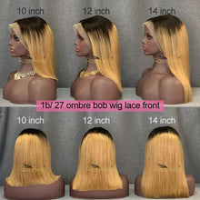 Load image into Gallery viewer, Ombre Honey Blonde 13×4 Lace Bob Wigs Straight Hair