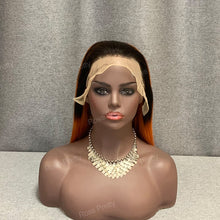 Load image into Gallery viewer, #1b-30 Ombre Hair 13x4 Lace Front Bob Wig Straight 10 Inch