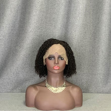 Load image into Gallery viewer, Curly Wave #1b C-Side Part Lace Front Wig 10 Inch Wig