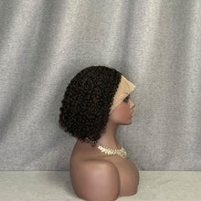 Load image into Gallery viewer, Curly Wave #1b C-Side Part Lace Front Wig 10 Inch Wig