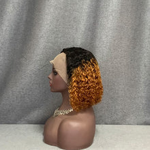 Load image into Gallery viewer, Curly Wave 1b-350 Human Hair C Side Part Lace Wig