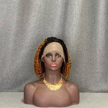 Load image into Gallery viewer, Curly Wave 1b-350 Human Hair C Side Part Lace Wig