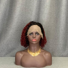 Load image into Gallery viewer, Curly Wave 1b-99j Human Hair C Side Part Lace Wig