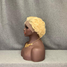 Load image into Gallery viewer, blonde curly human hair wig