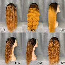 Load image into Gallery viewer, 5 Textures Ombre Wigs Straight & Curly 13x4 Lace Front Wig