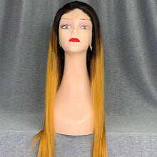 Load image into Gallery viewer, Ombre Wig 180% Density Straight 1b-4-Golden Color Human Hair Wig