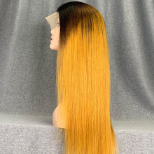 Load image into Gallery viewer, Ombre Wig 180% Density Straight 1b-4-Golden Color Human Hair Wig