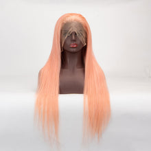 Load image into Gallery viewer, Full Lace Wig Straight Hair Pink Color 150% Density