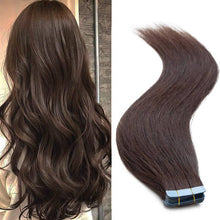 Load image into Gallery viewer, #2 Dark Brown Tape In Human Hair Extensions 20 PCS/ Pack