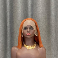 Load image into Gallery viewer, Ginger Bob Wig T Part Lace Straight Human Hair