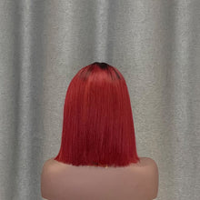 Load image into Gallery viewer, #1b/ 99j Bob Wig T Part Lace Straight Human Hair