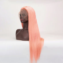 Load image into Gallery viewer, Full Lace Wig Straight Hair Pink Color 150% Density