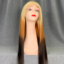 Load image into Gallery viewer, Ombre Wig 180% Density Straight 613-4-1b Color Human Hair Wig