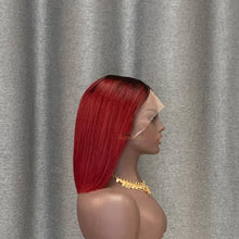 Load image into Gallery viewer, #1b/ 99j Bob Wig T Part Lace Straight Human Hair