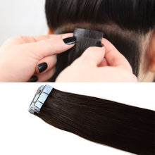Load image into Gallery viewer, #2 Dark Brown Tape In Human Hair Extensions 20 PCS/ Pack
