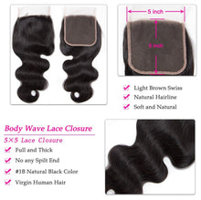 Load image into Gallery viewer, 5×5 Transparent Lace Closure Body Wave