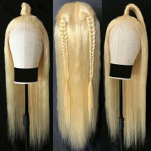 Load image into Gallery viewer, Blonde 360 Wig Glueless Install 613 Ponytail 360 Lace Wig