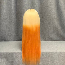 Load image into Gallery viewer, 613-Orange Ombre Color Wig 16 Inch Straight Human Hair Wig