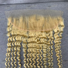 Load image into Gallery viewer, Deep Wave 13x4 Transparent Lace Frontal 613 Blonde Human Hair