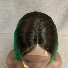 Load image into Gallery viewer, 2x6 Lace Closure Bob Wig #1b-Green Ombre Hair