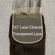 Load image into Gallery viewer, Straight Hair 7x7 Lace Closure With Baby Hair 100% Human Hair
