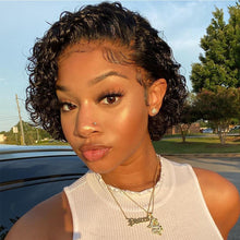 Load image into Gallery viewer, 8 Inch Short Bob Wig Water Wave Bouncy Curly Lace Front Wigs - Ross Pretty Hair Official