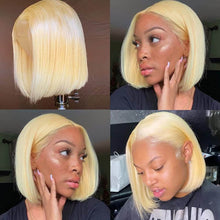 Load image into Gallery viewer, Blonde Bob Wig 13x4 Lace Front Straight Human Hair